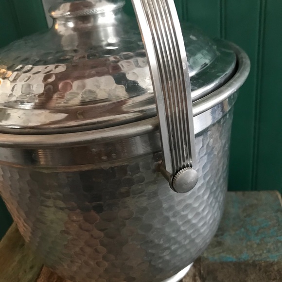 Vintage Hammered Metal Ice Bucket Italy - Picture 4 of 9